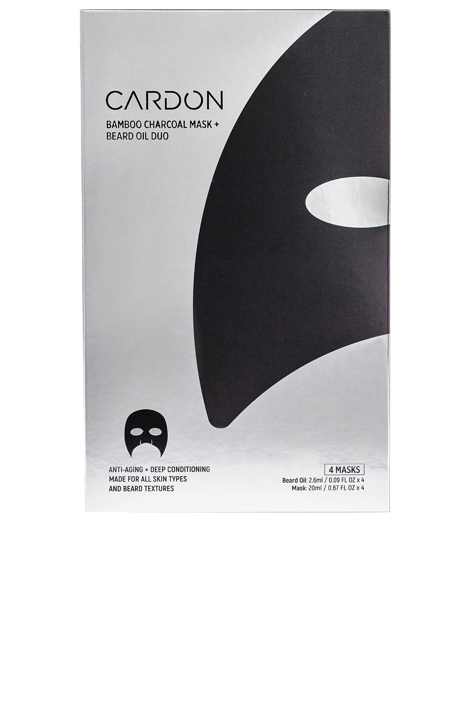 Bamboo Charcoal Mask & Beard Oil 4 Pack - thumbnail 2