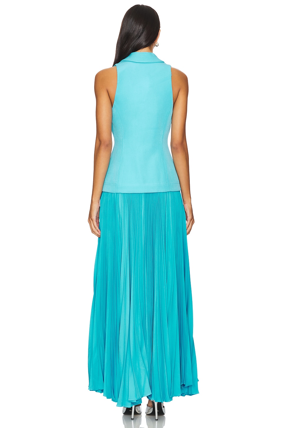 aqua drop waist midi dress Aqua Flare Skirt Midi Barrett Dress – Lucy Rose main image 1