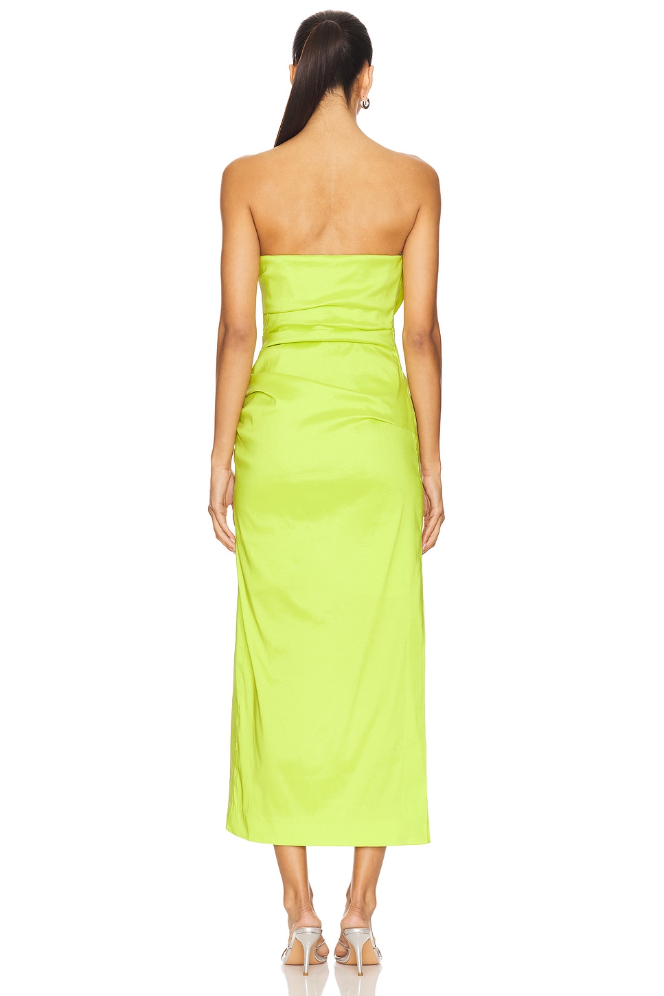 citron bridesmaid dress A Line Sage Green Prom Dress with Slit , Sage Green Bridesmaid Dress L –  morievent main image 0