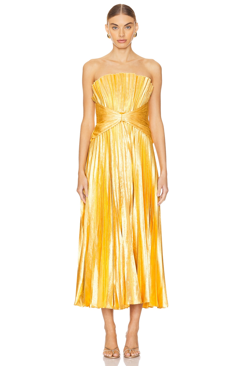 slim fit dress slacks Heidi Mustard Yellow Midi Dress