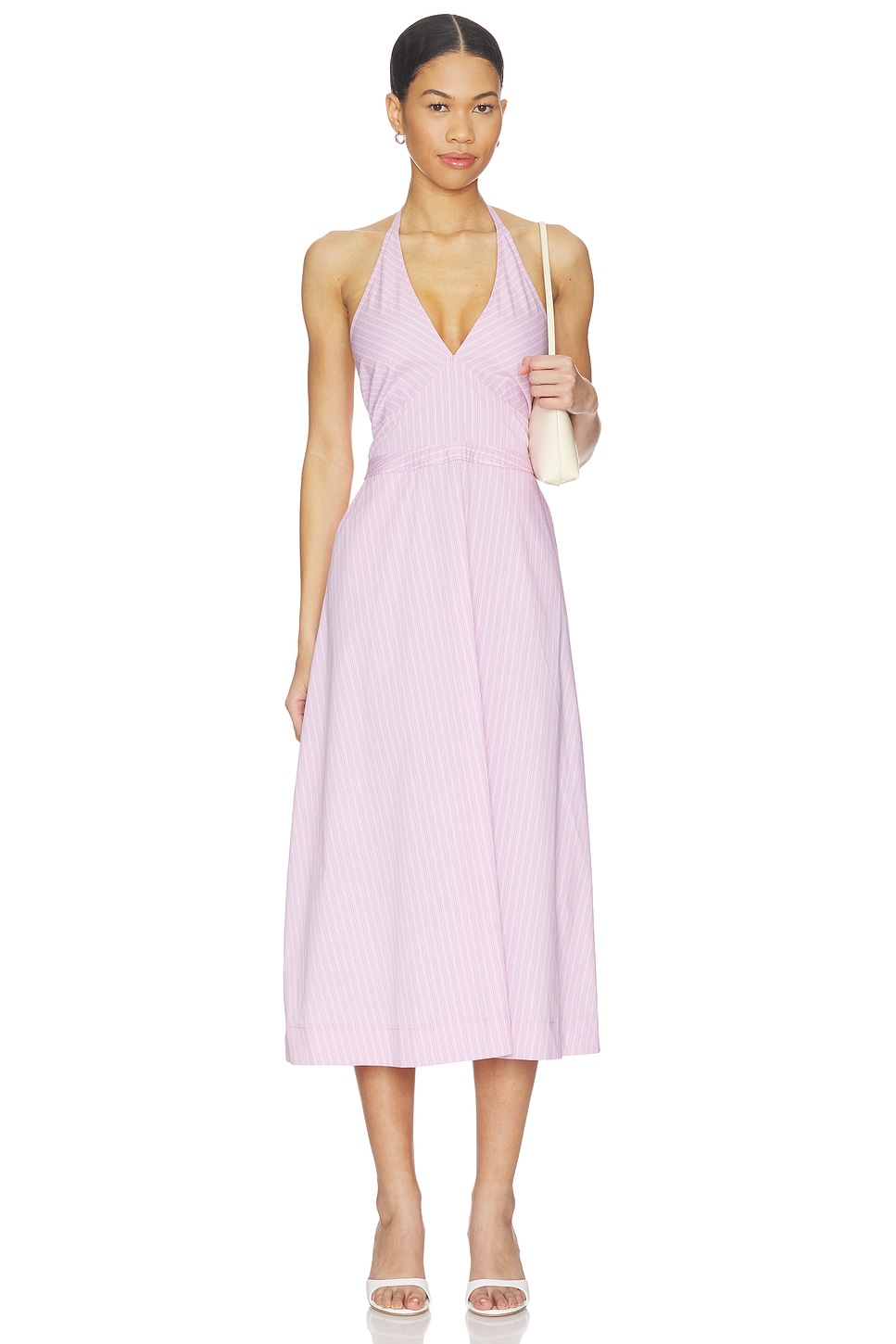 Ora Poplin Stripe Halter Dress