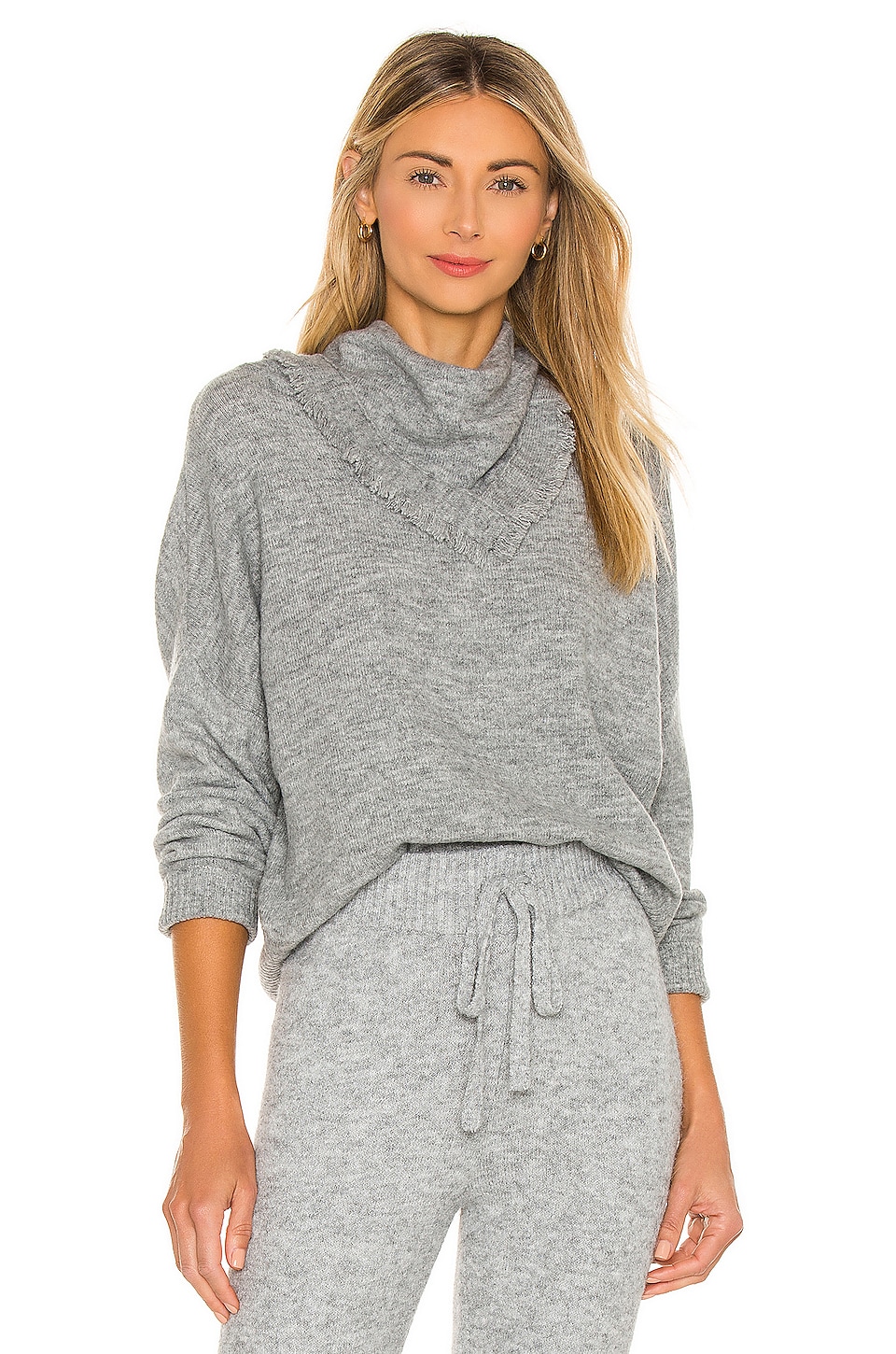 grey fringe sweater