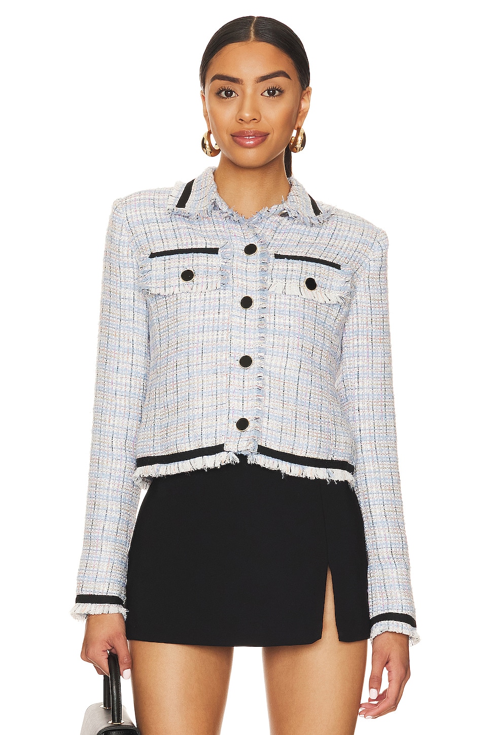 Central Park West Ramona Short Shacket in Blue Multi