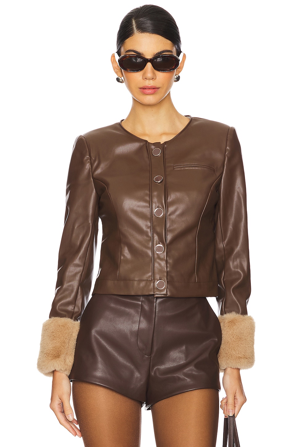 Central Park West Nola Fur Cuff Lady Jacket