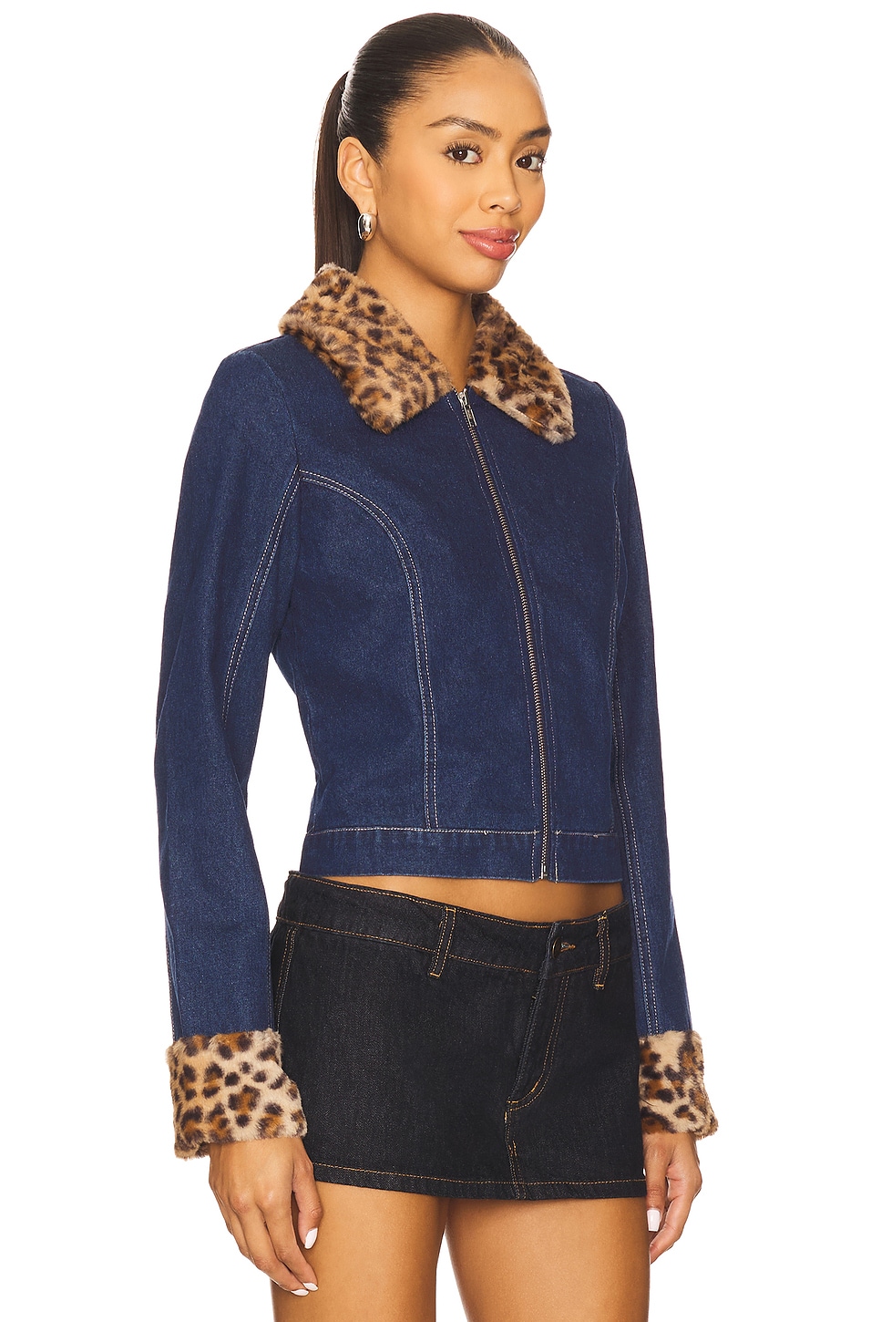 Gia Denim And Faux Fur Jacket - thumbnail 3