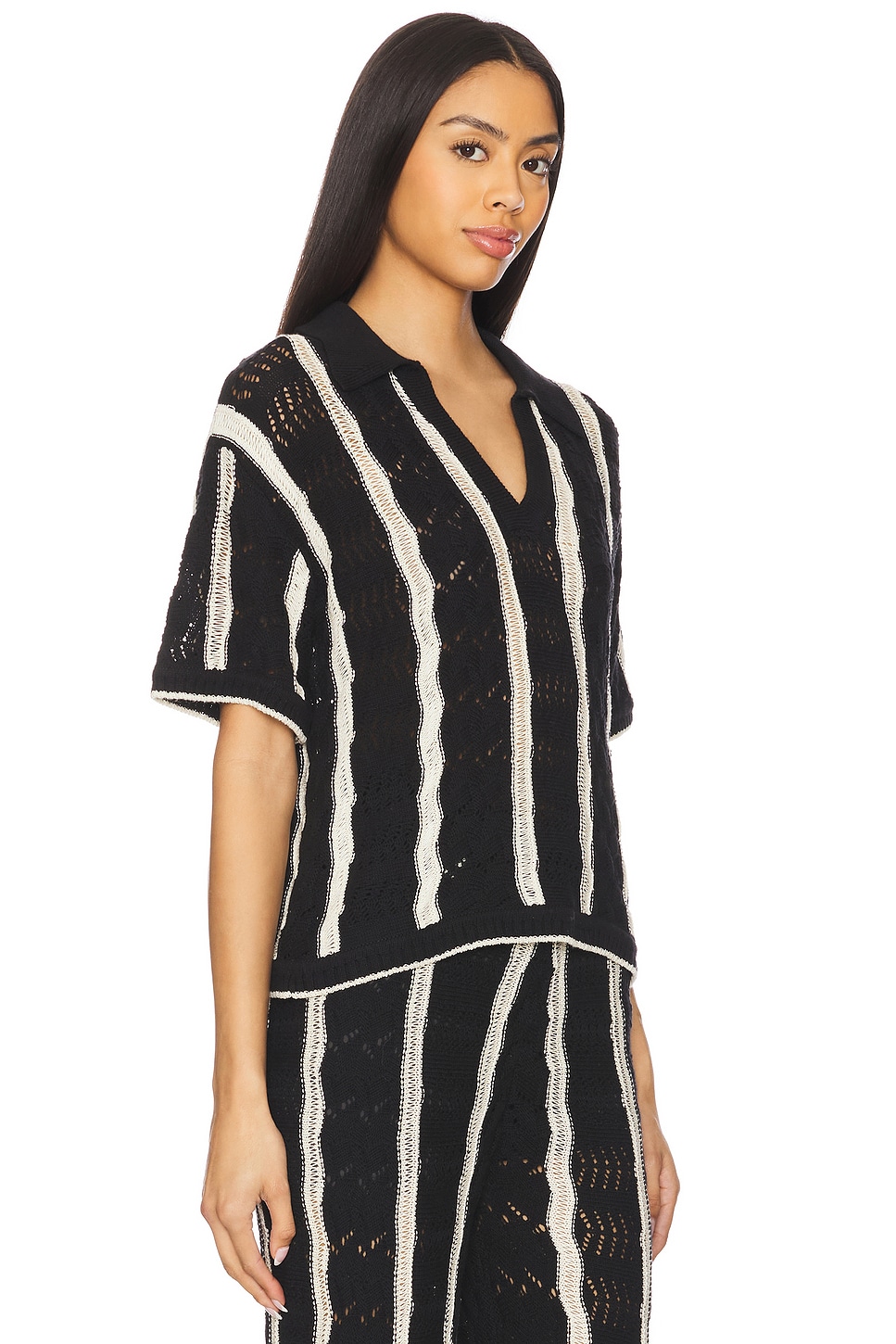 Central Park West Novelty Stitch Polo