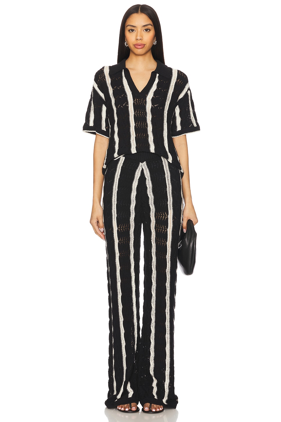 Central Park West Novelty Stitch Polo