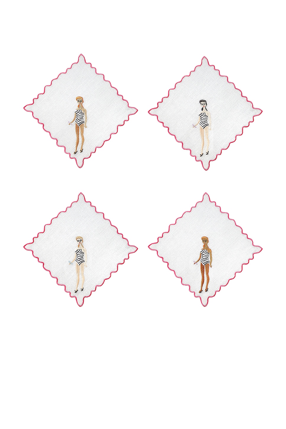 Chefanie SERVILLETAS CHEFANIE BARBIE COCKTAIL NAPKINS SET OF 4