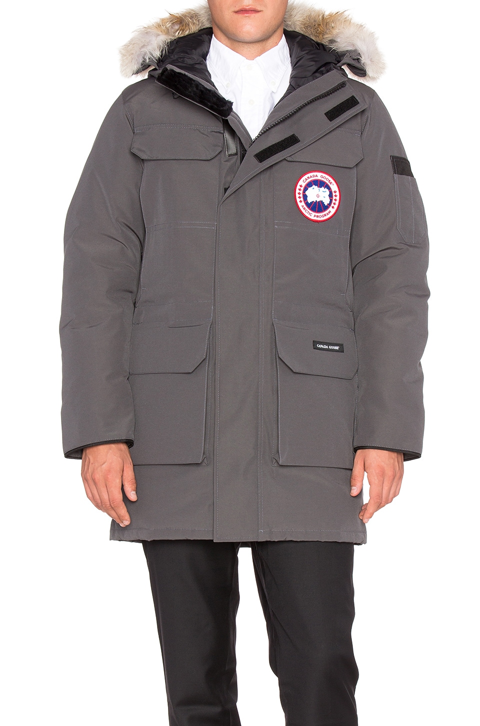 CANADA GOOSE EXPEDITION COYOTE FUR-TRIMMED JACKET, GRAY | ModeSens