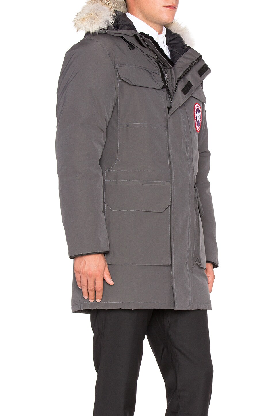 Canada Goose Expedition Coyote Fur-trimmed Jacket In Graphite 