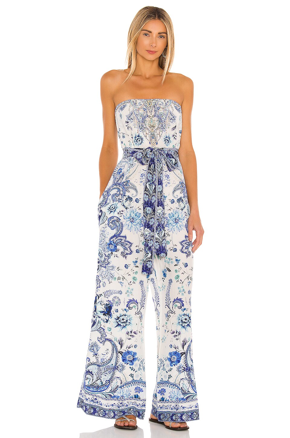 Camilla Tie Waist Strapless Jumpsuit in Talking About A Revolution ...