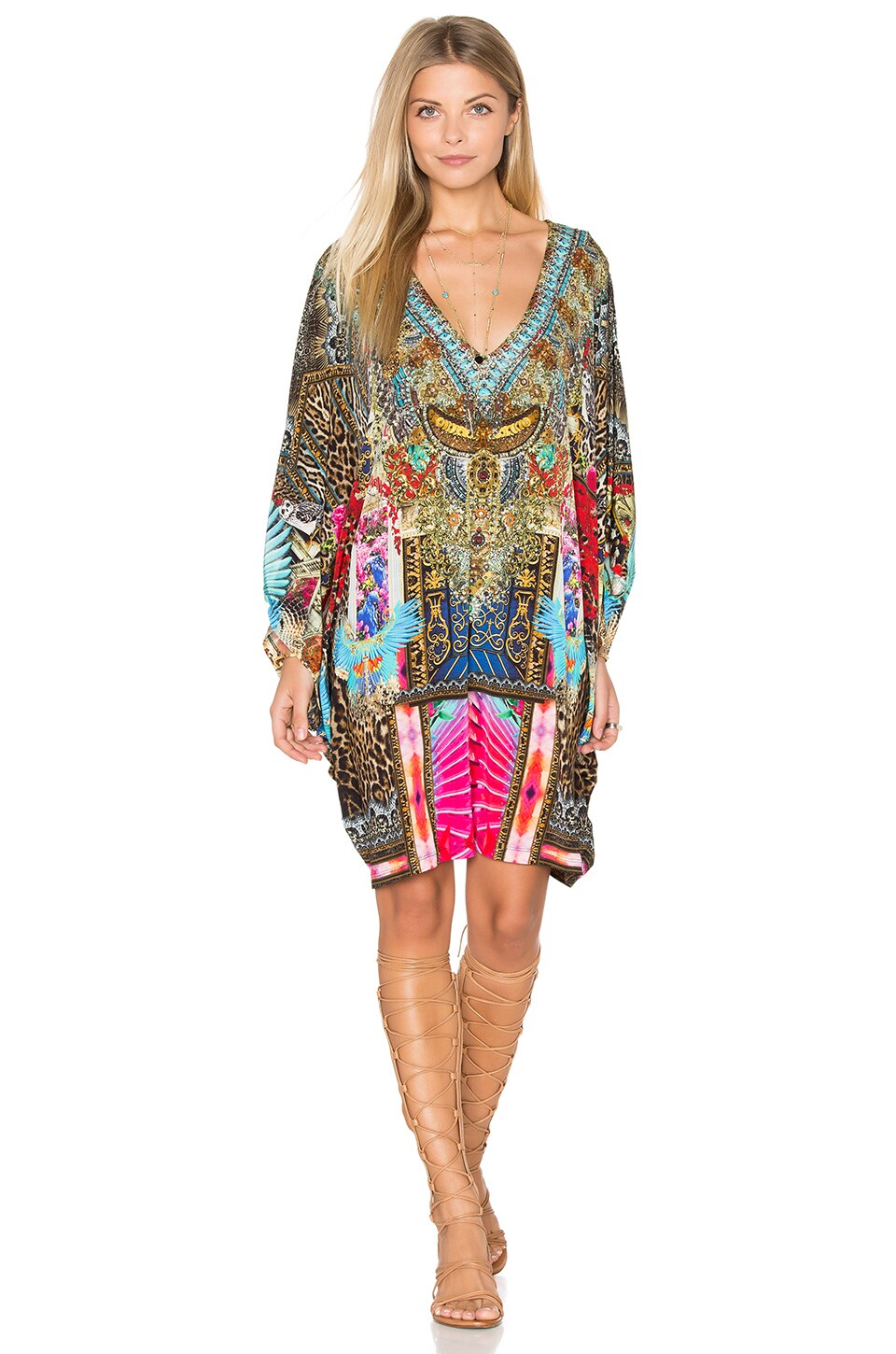 Camilla Bat Sleeve Dress in Wondrous | REVOLVE