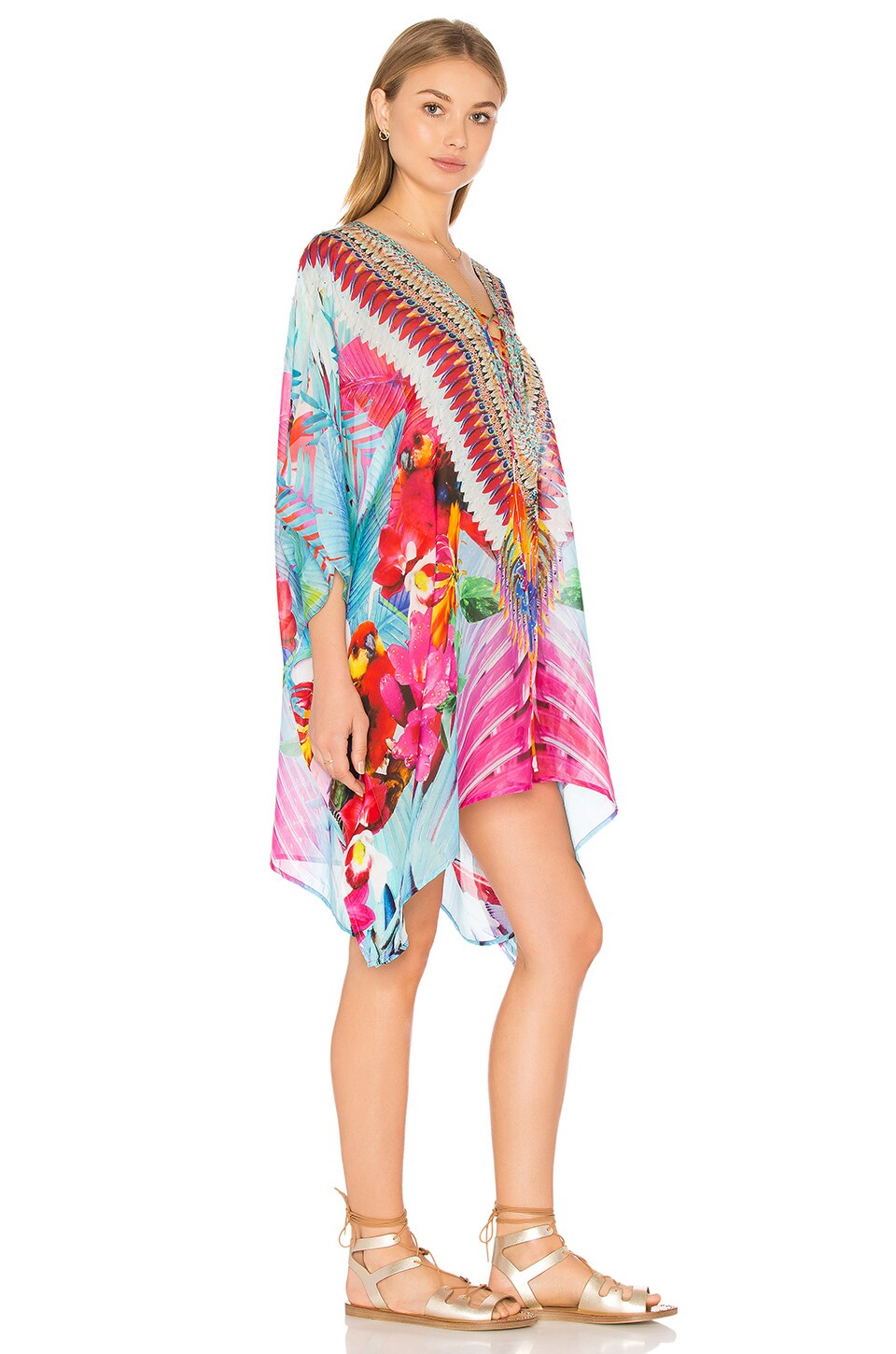 SHORT LACE UP KAFTAN FAUNA ELECTRO