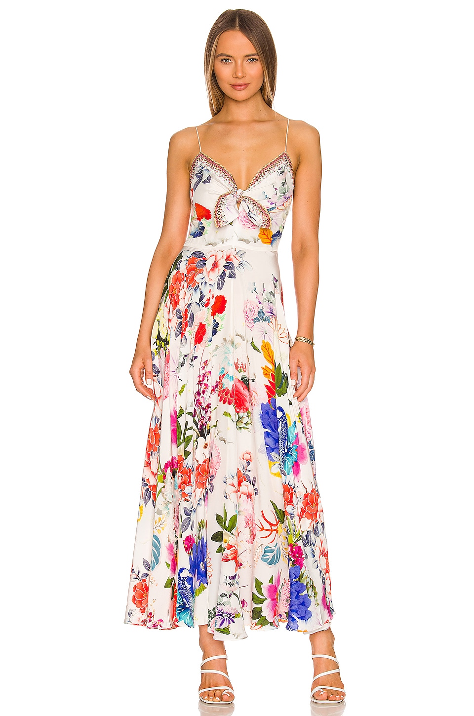 Camilla Tie Front Maxi Dress in Memories Of A Garden | REVOLVE