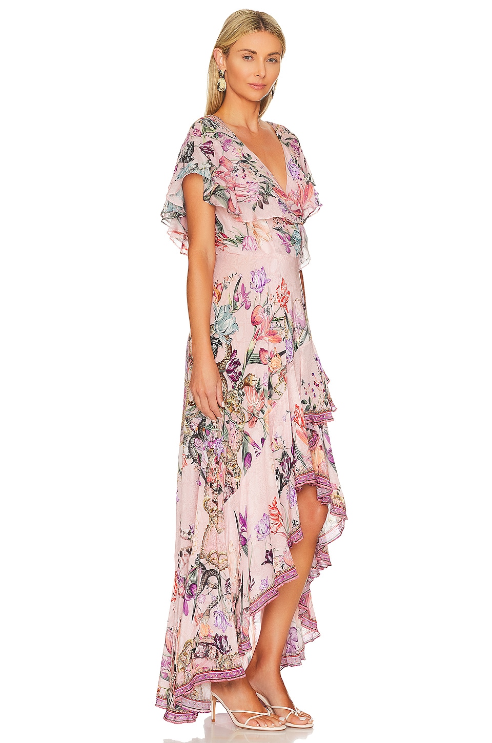Camilla Frill Sleeve Maxi Dress in Mad As A Snake