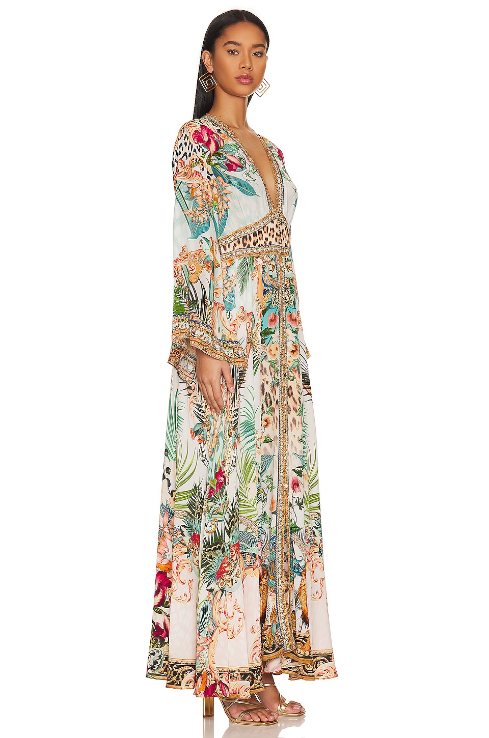 Camilla Shirring Detailed Maxi Dress in Royalty Loyalty