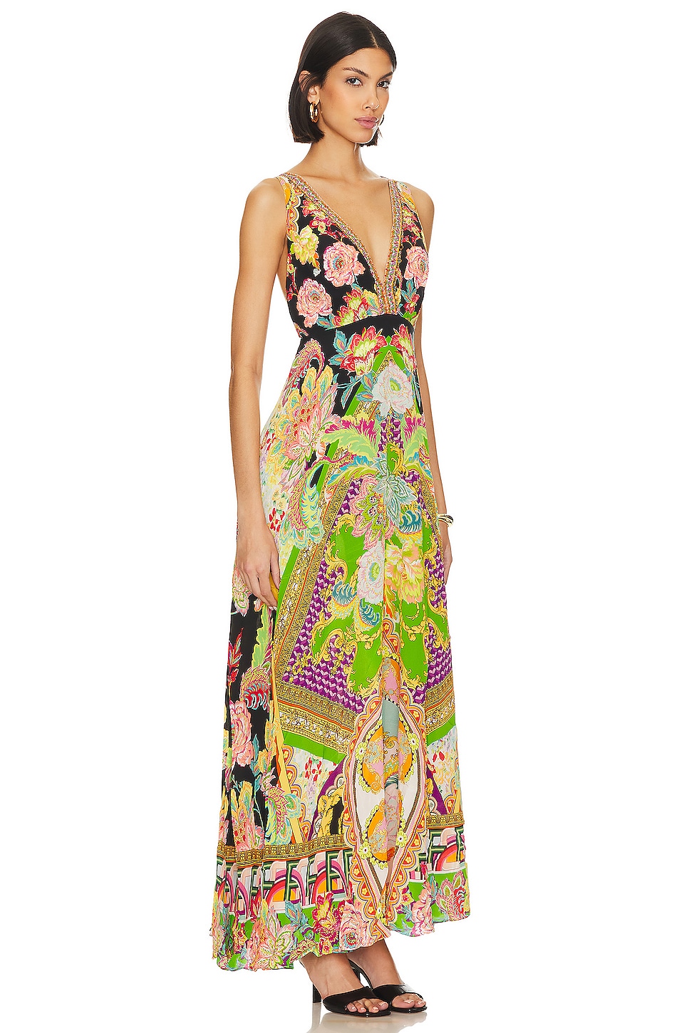 Pacifica | Cobalt Velvet Plunge-Neck Strapless Maxi Dress