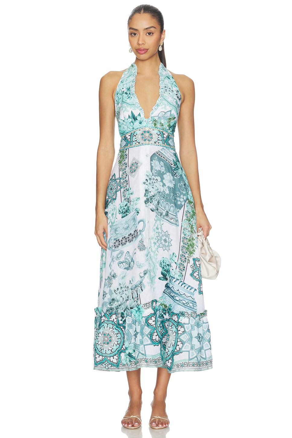 camilla halter neck dress Camila Coelho Justine Halter Maxi Dress in Light Pink