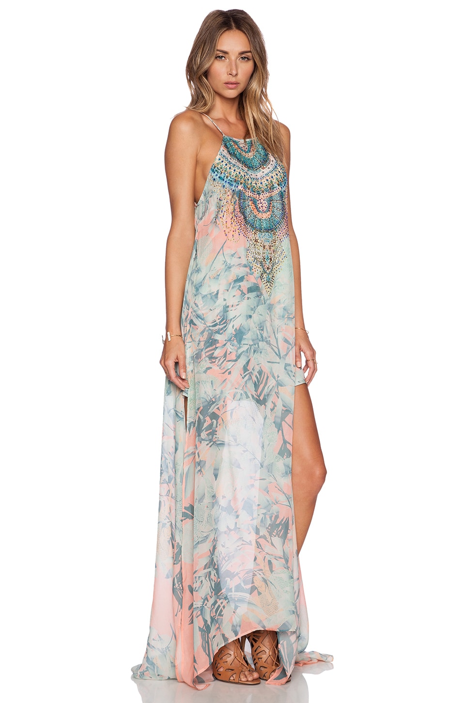 Camilla Sheer Overlay Dress in Garden Of Dreams