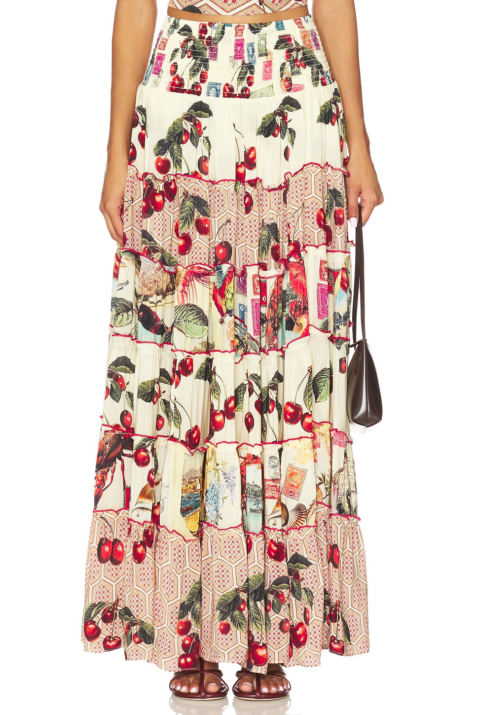 Camilla Shirred Waist Tiered Circle Skirt