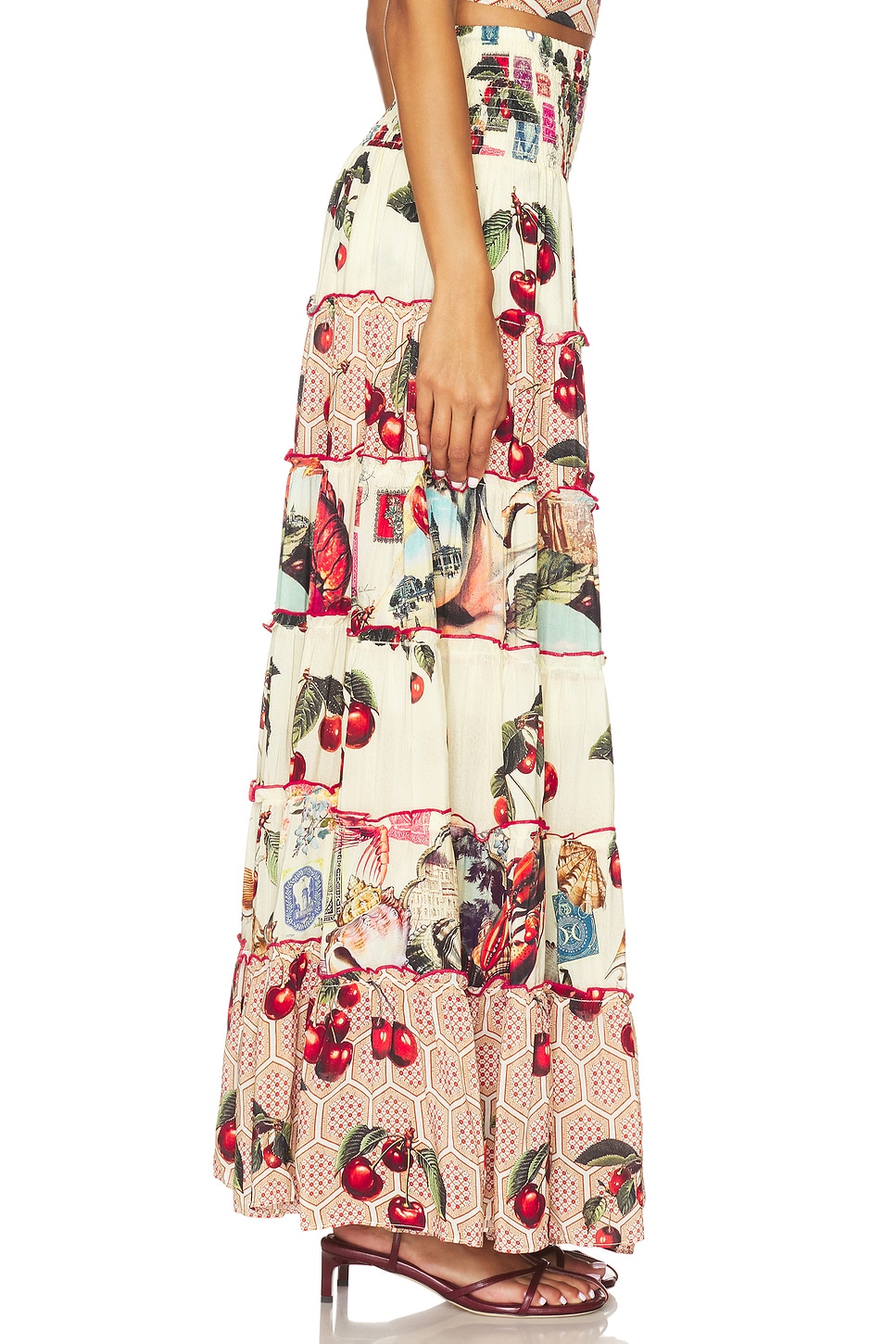 Camilla Shirred Waist Tiered Circle Skirt thumbnail