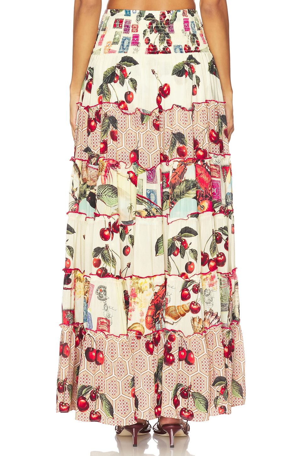 Camilla Shirred Waist Tiered Circle Skirt thumbnail