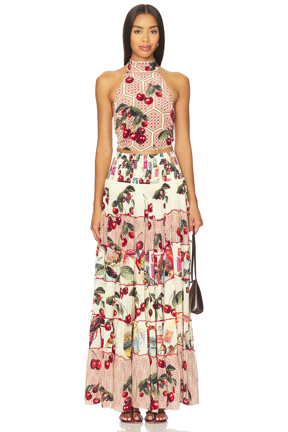 Camilla Shirred Waist Tiered Circle Skirt thumbnail