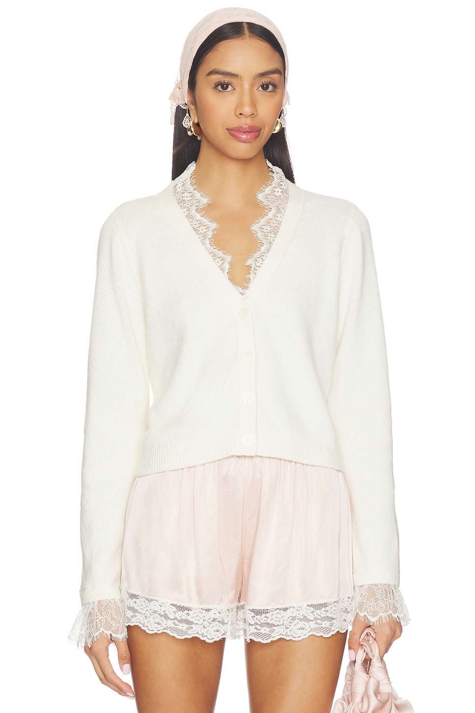 Cinq a Sept Lace Nikko Cardigan in Ivory & Ivory | REVOLVE