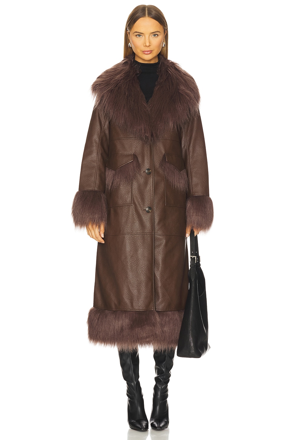 Cinq a Sept Panama Coat in Dark Sepia & Fudge | REVOLVE