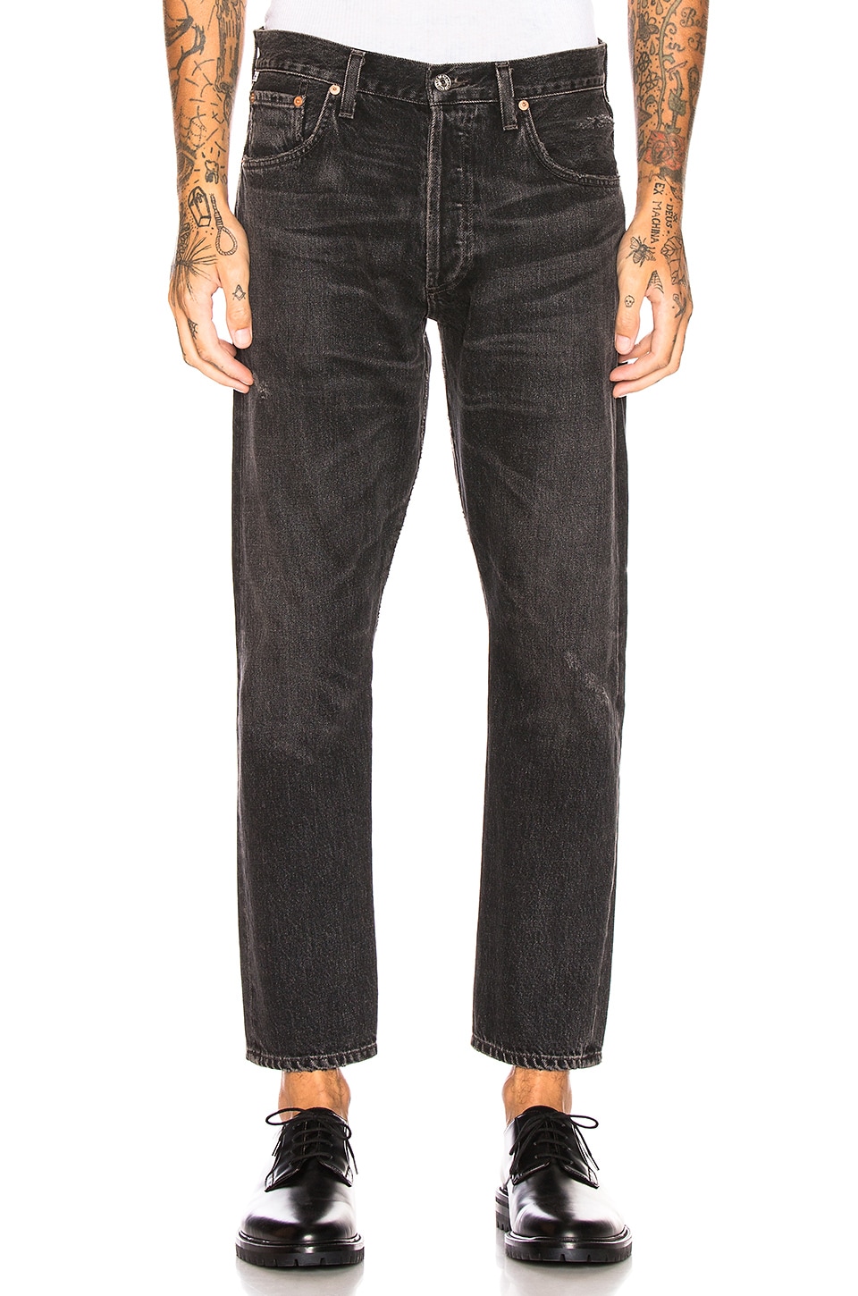 Citizens Of Humanity Rowan Crop Relaxed Slim Fit In Black Ash Revolve