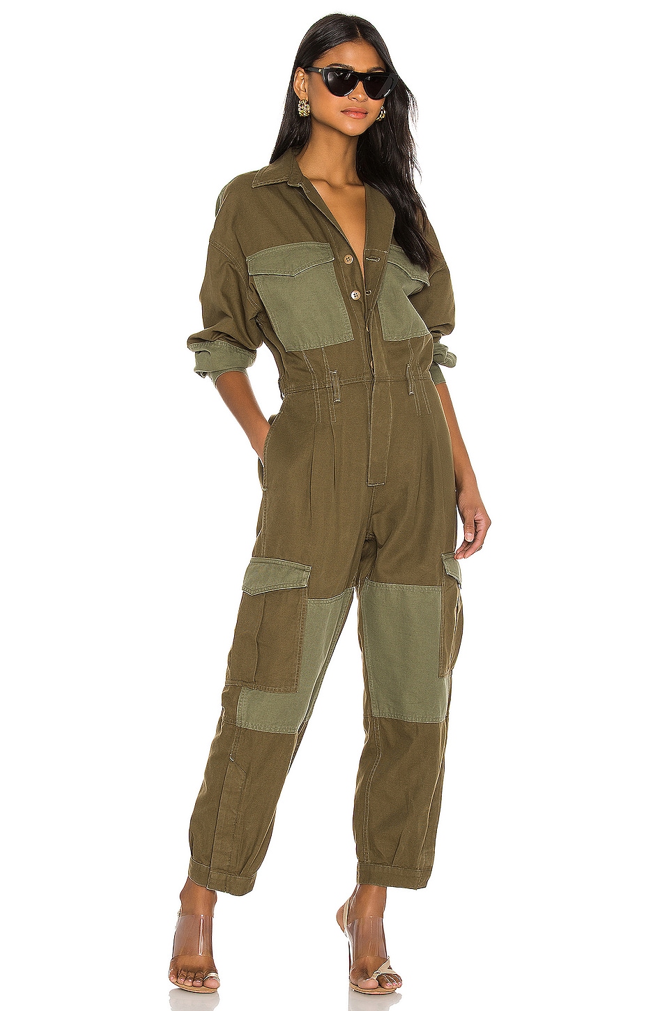 Citizens of Humanity Camille Cuffed Leg Jumpsuit in Caper & Olive Green ...