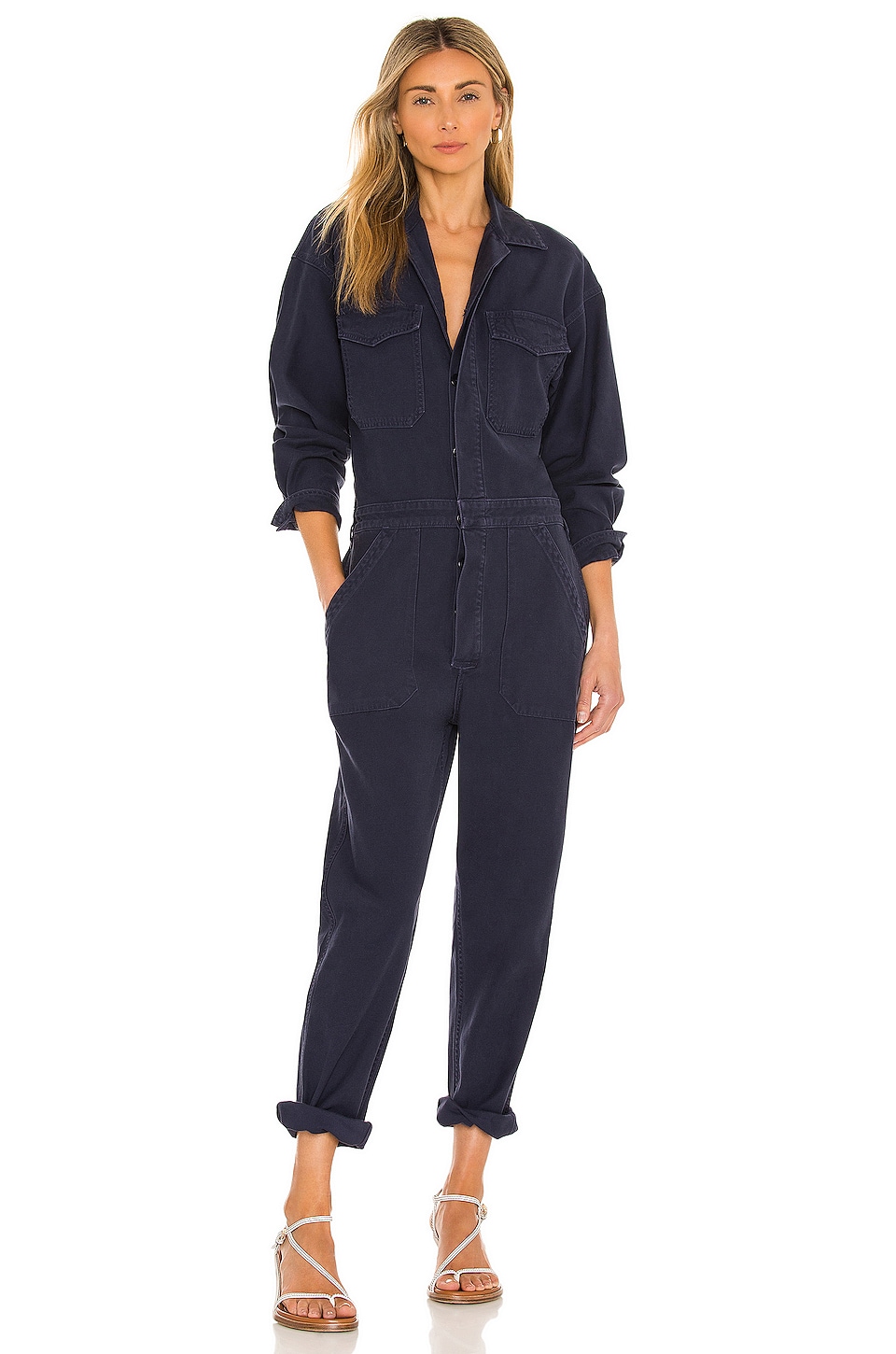 Citizens of Humanity Marta Jumpsuit in Washed Navy | REVOLVE