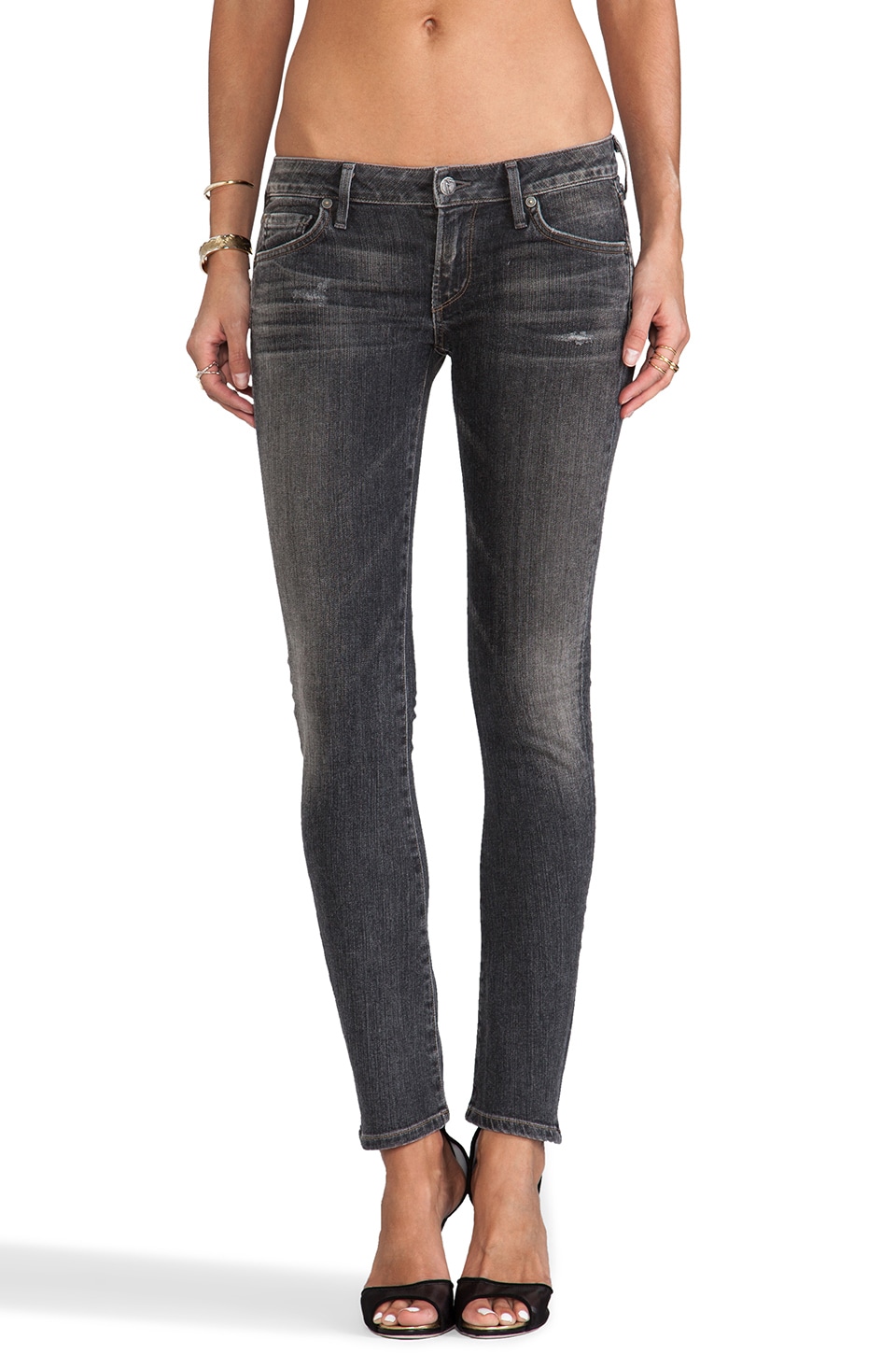 Citizens Of Humanity Racer Low Rise Skinny In Black Slash Revolve