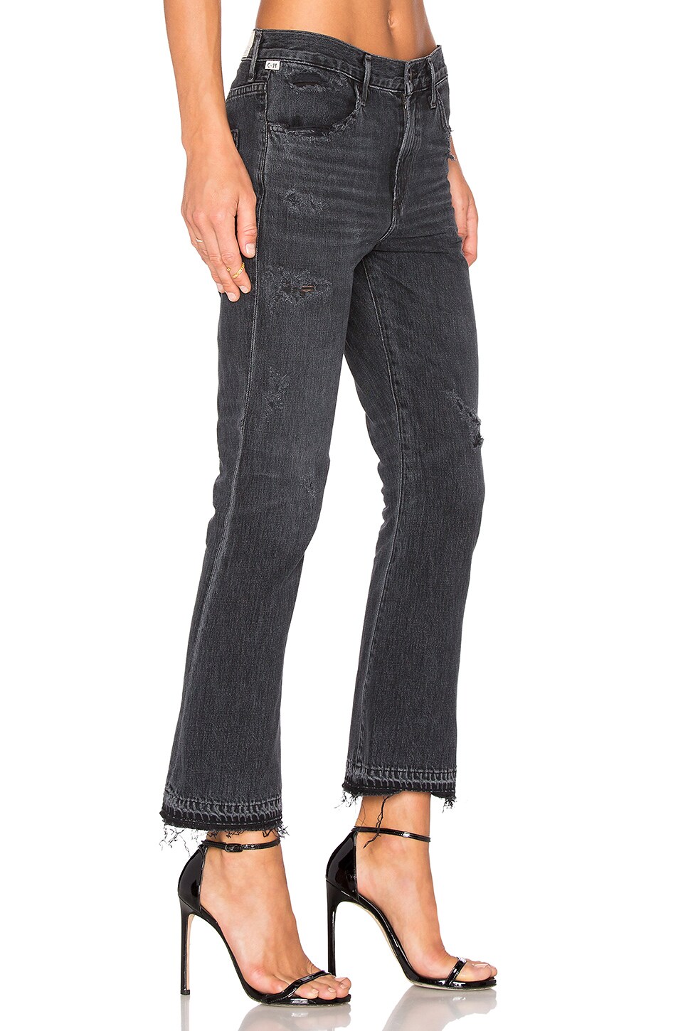 Citizens of Humanity Sasha Twist Flare Crop in Black Hawk