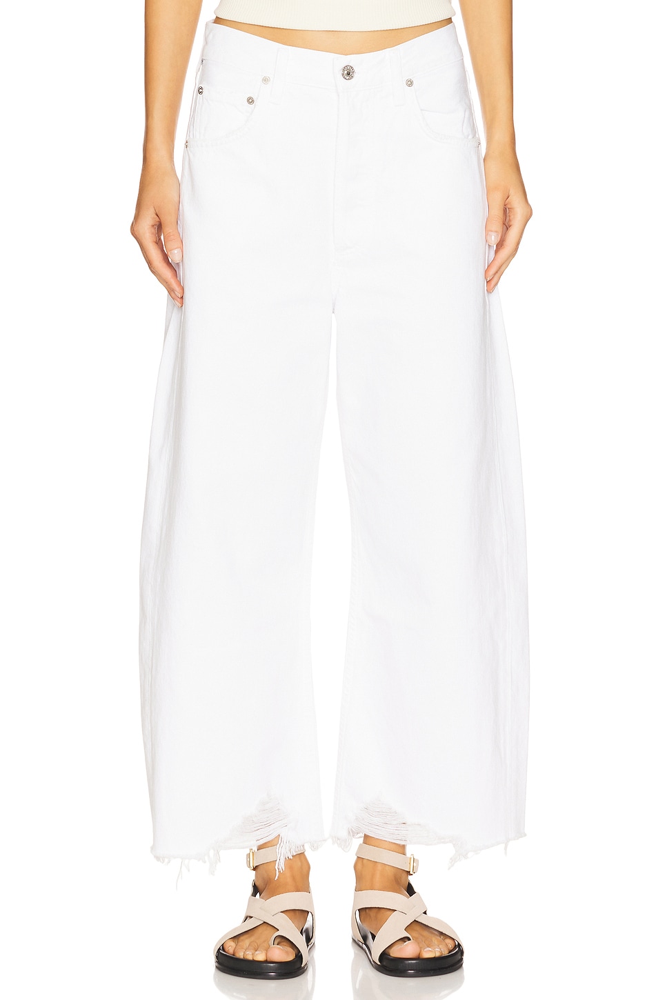 Ayla Undone Hem Crop Jeans - Thumbnail 1