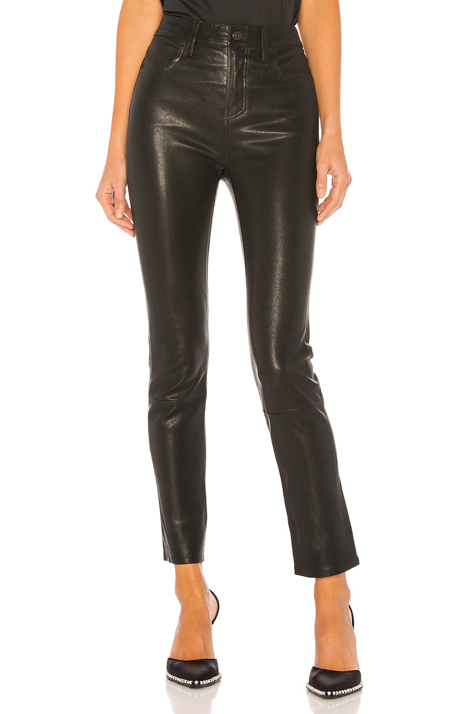 Citizens of Humanity Harlow Leather Ankle Pant in Black | REVOLVE