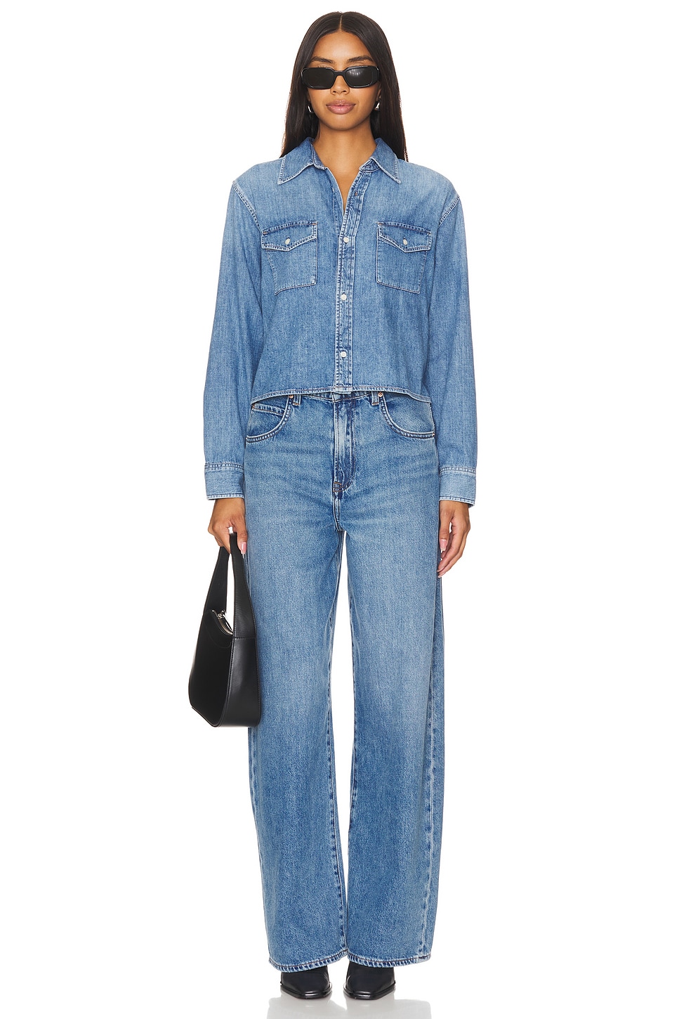 CITIZENS OF HUMANITY 　BABY SHAY シャツ Citizens of Humanity Baby Shay Crop Denim Buttondown Shirt