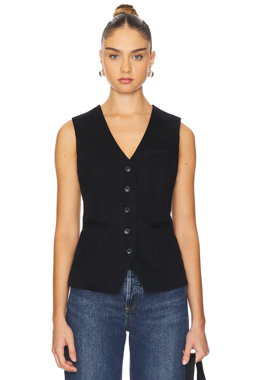 Citizens of Humanity Jasmin Long Vest in Black | REVOLVE
