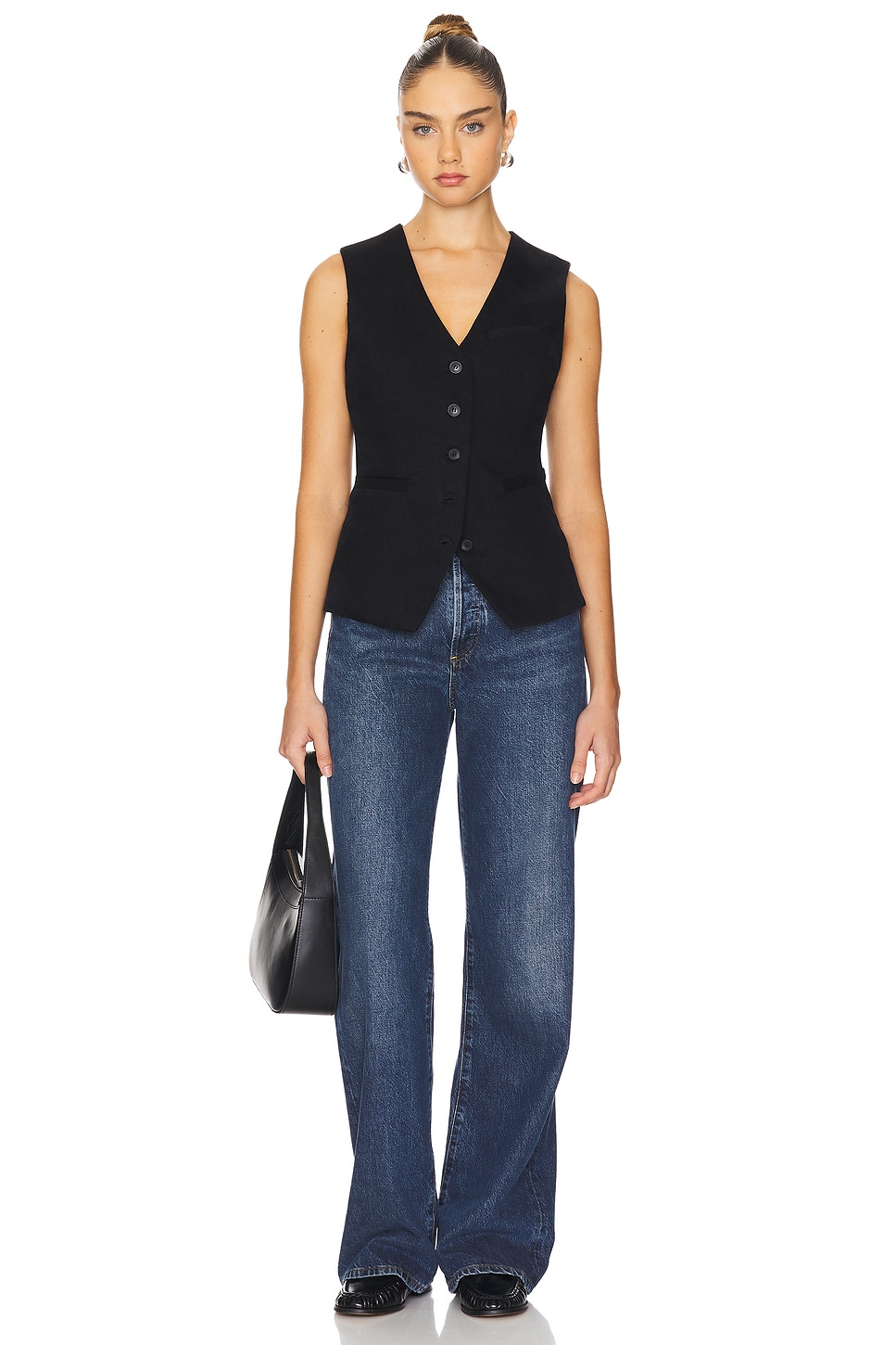 Citizens of Humanity Jasmin Long Vest in Black | REVOLVE