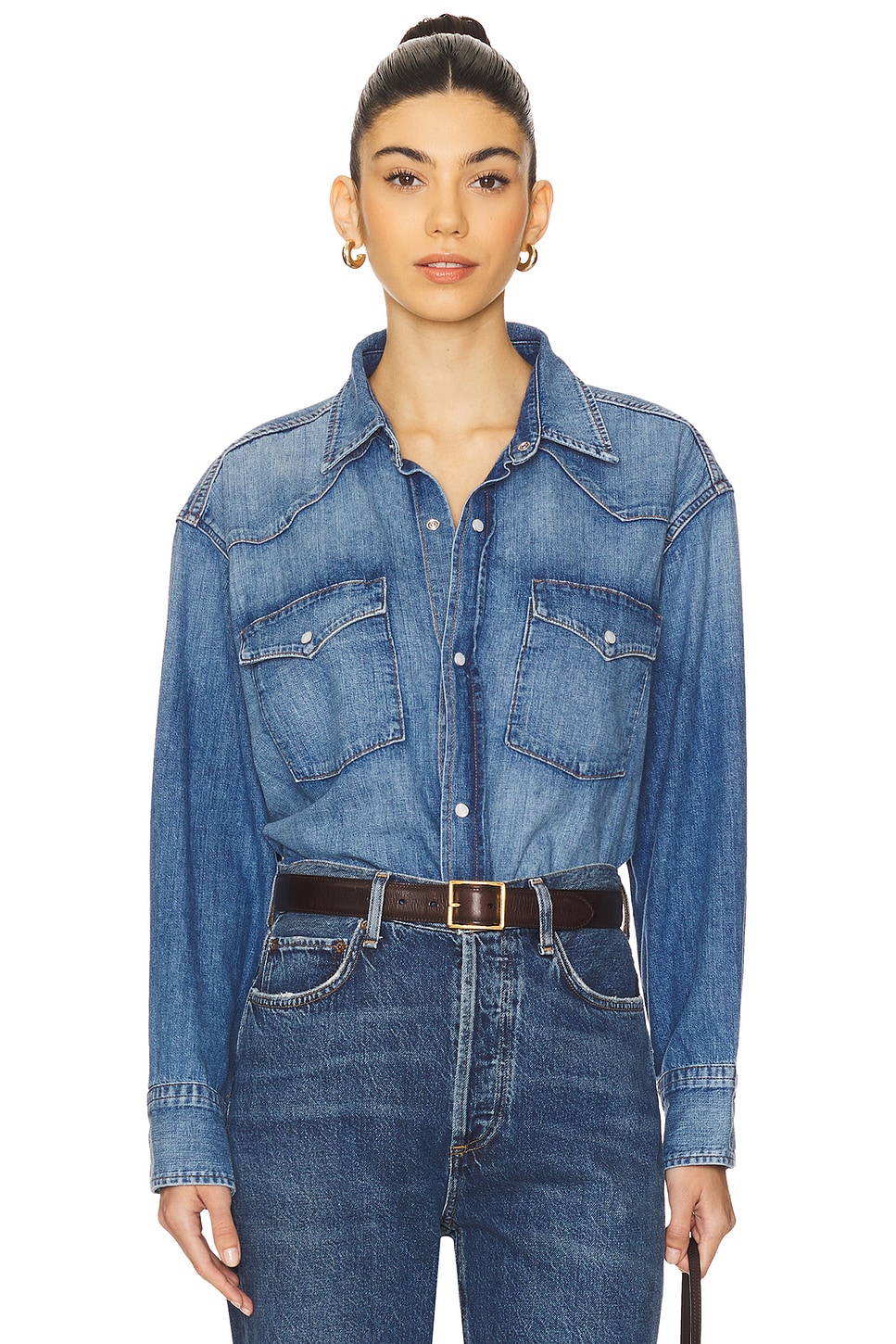 完売品　KAYALA WESTERN SHIRT Citizens of Humanity Kayla Western Shirt in Douro | REVOLVE