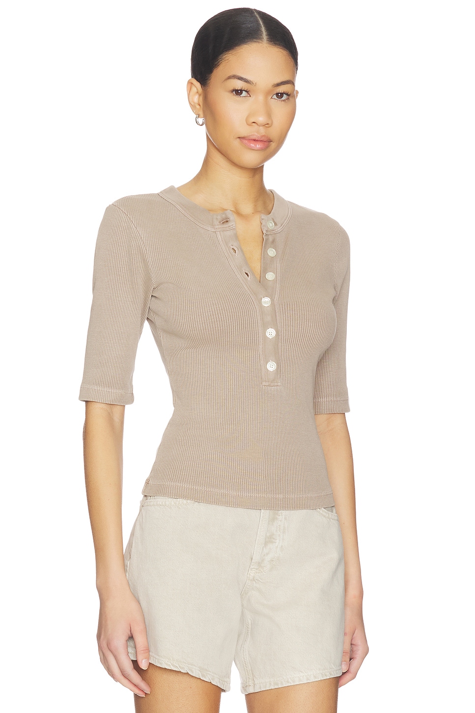 Nali Short Sleeve Henley Top - thumbnail 2
