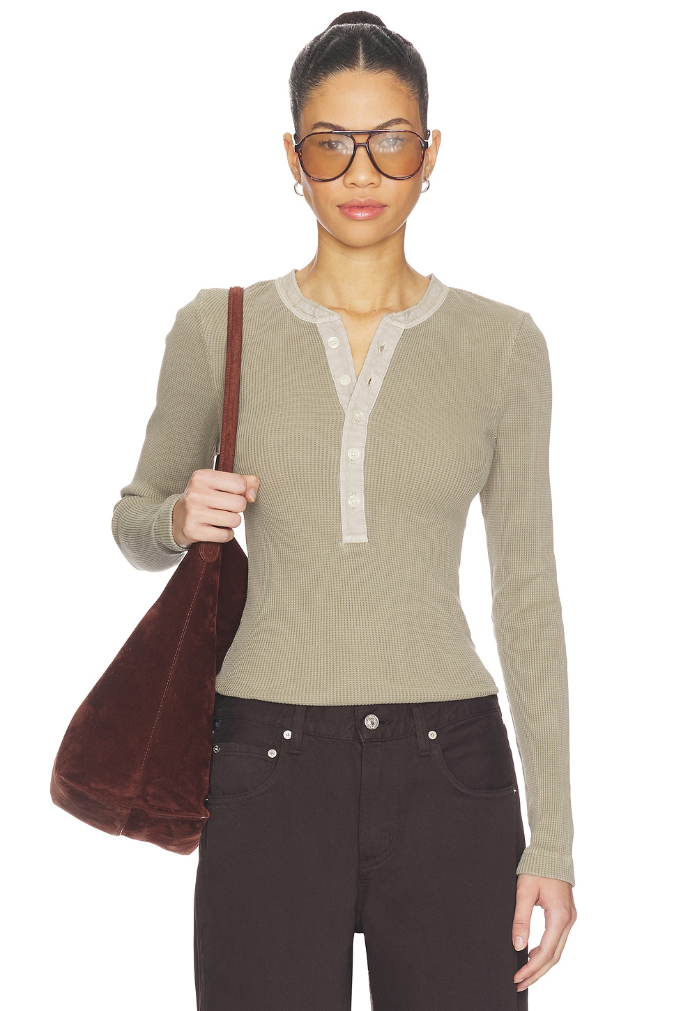 Drea Waffle Henley Top
