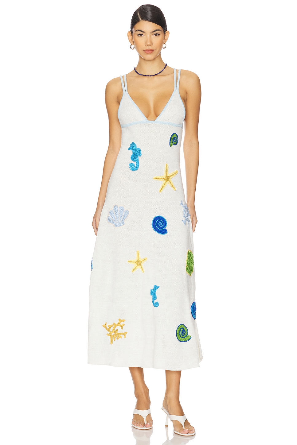 capittana barbra halter midi dress Carolina Sea in Sea suit style_Single Breasted
