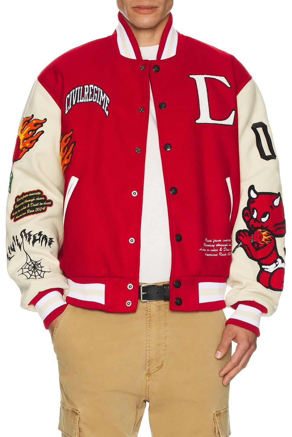 Flames Varsity Letterman Jacket