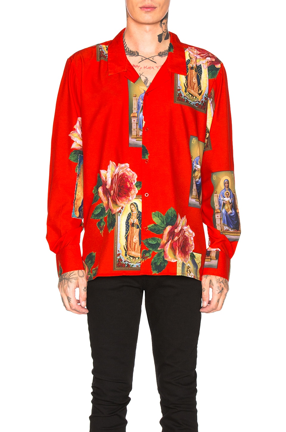 COLLARED LONG SLEEVE SHIRT REIGN OF ROSES