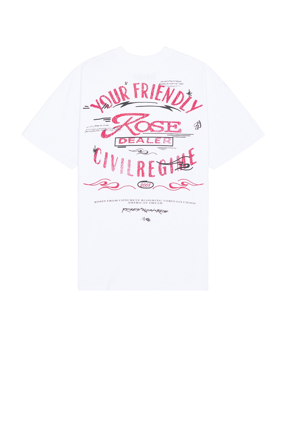 Civil Regime Rose Dealer American Classic Oversized Tee in White | REVOLVE