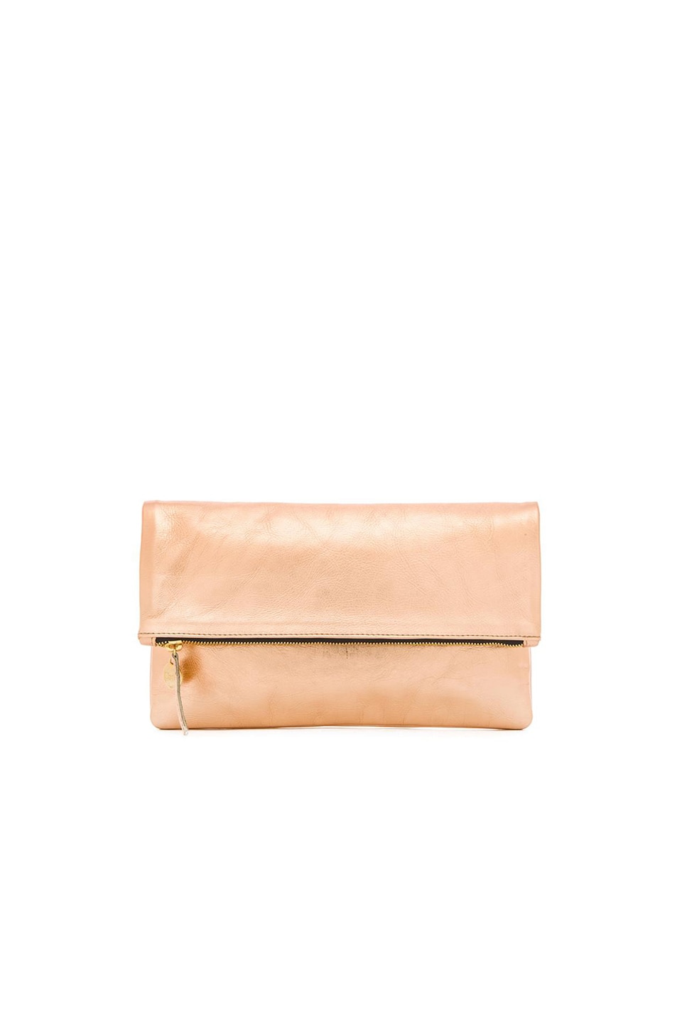 Clare V. Foldover Clutch in Rose Gold