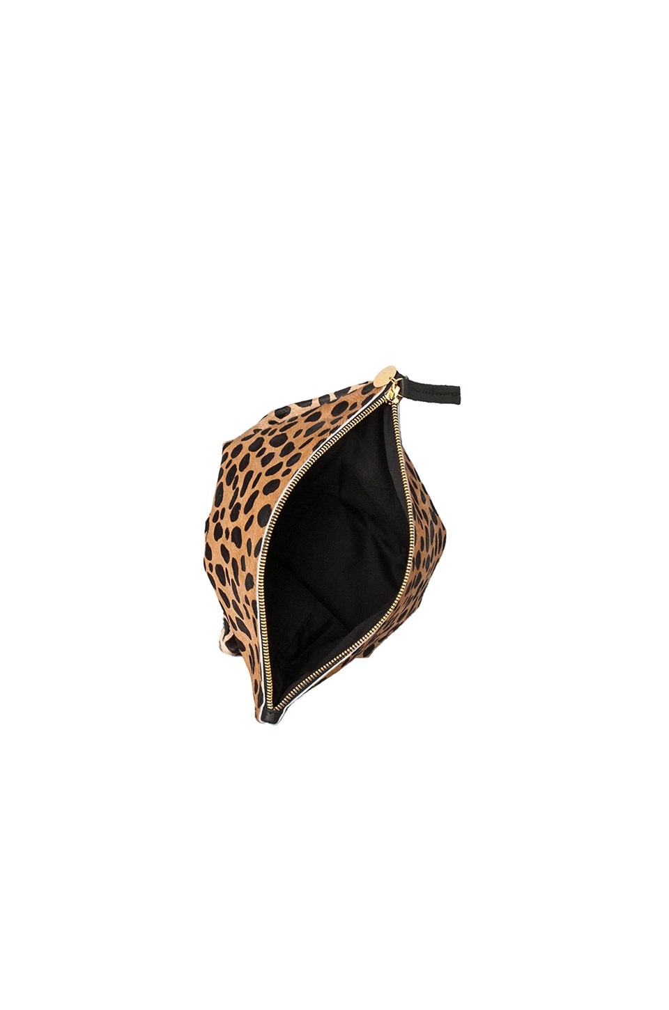 Clare V. Foldover Calf Hair Clutch in Leopard REVOLVE