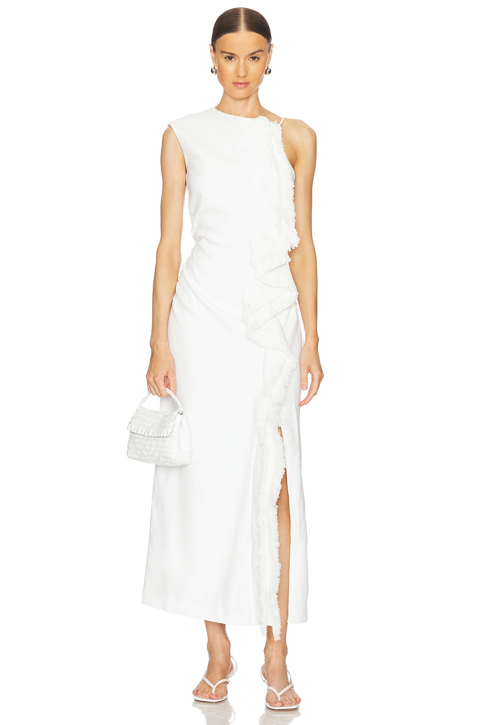 Clea Elijah Fringe Dress in Off White | REVOLVE