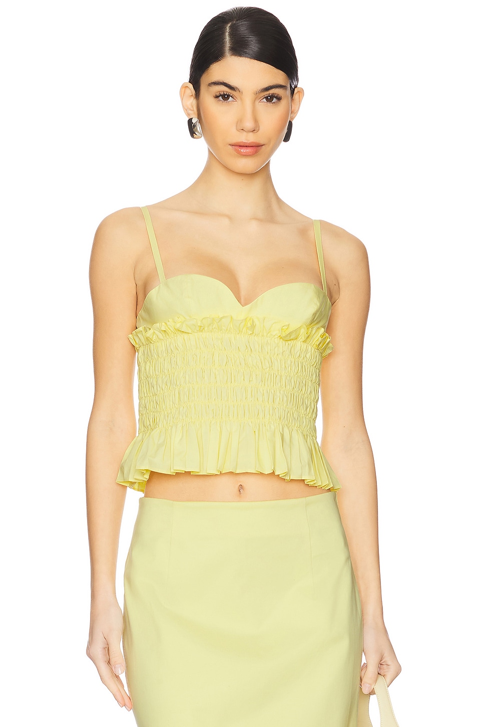 Clea Celeste Shirred Top